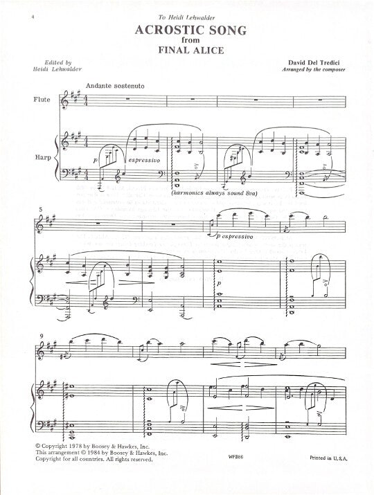 del Tredici, D :: Acrostic Song