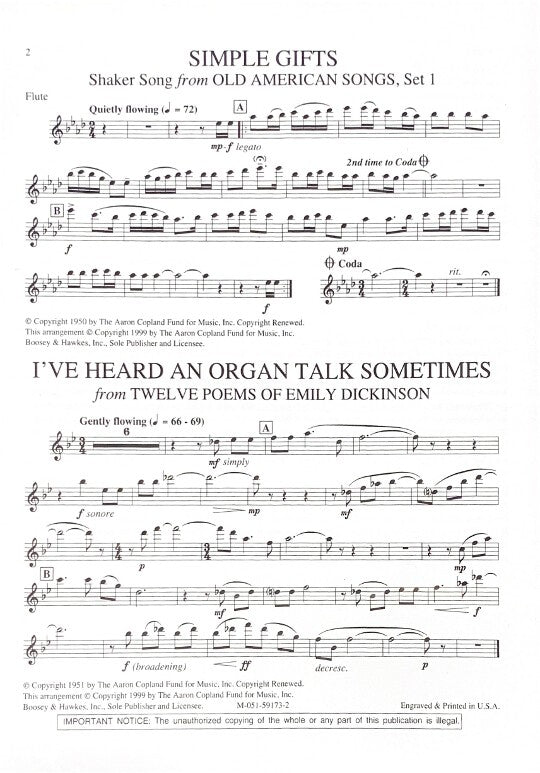 Copland, A :: Copland for Flute