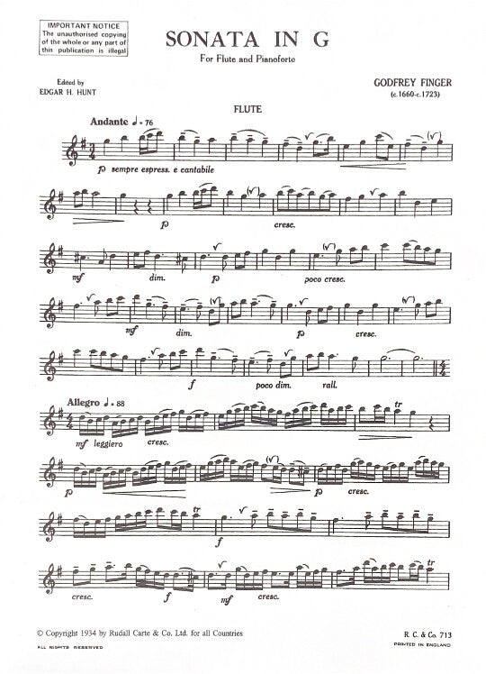 Finger, G :: Sonata in G