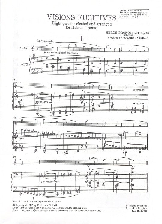 Prokofiev, S :: Visions Fugitives [Glimpses] op. 22