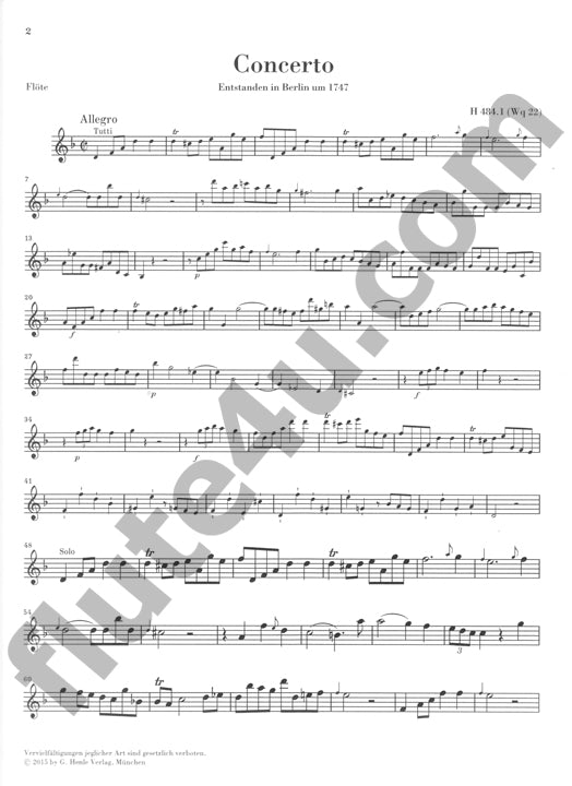 Bach, CPE :: Flotenkonzert d-moll [Flute Concerto in d minor]