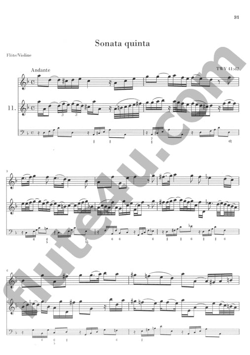 Telemann, GP :: Methodische Sonaten fur Flote oder Violine und Continuo - Band 2 [Methodical Sonatas for Flute or Violin and Continuo - Volume 2]