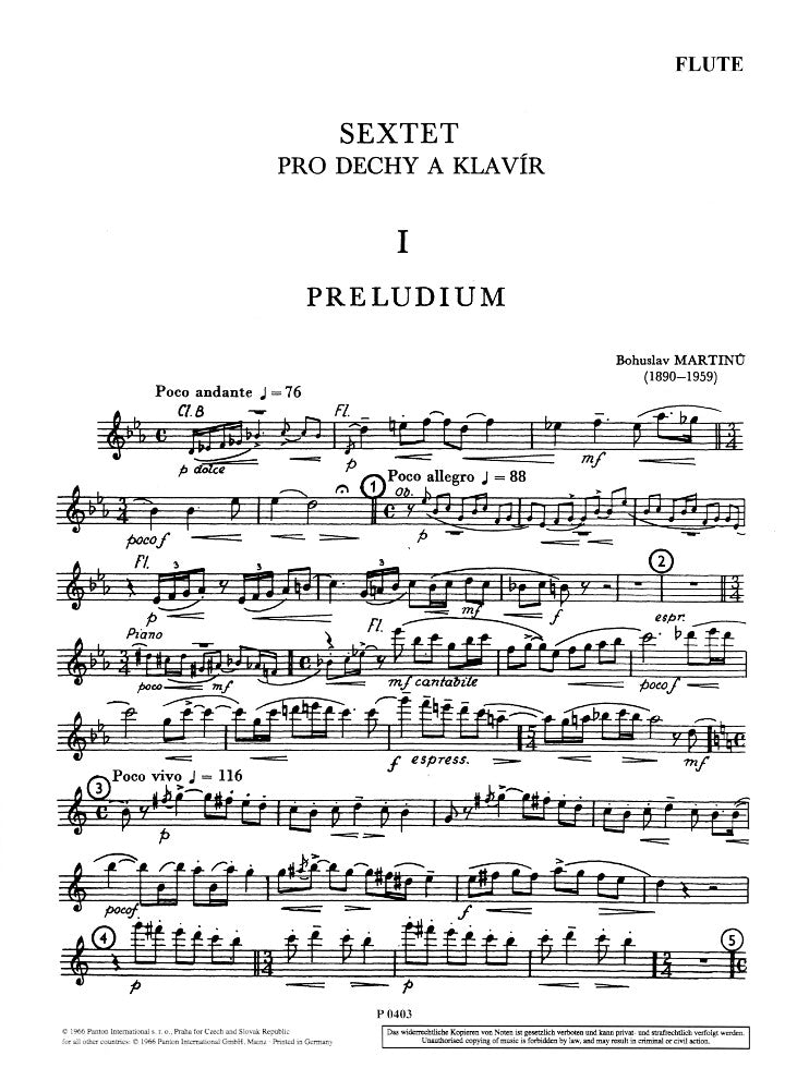 Martinu, B :: Sextet