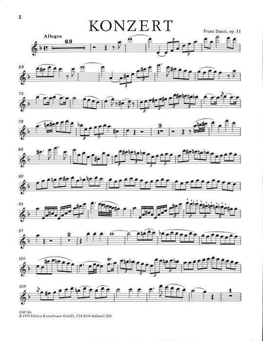 Danzi, F :: Konzert [Concerto] Nr. 2 Op. 31