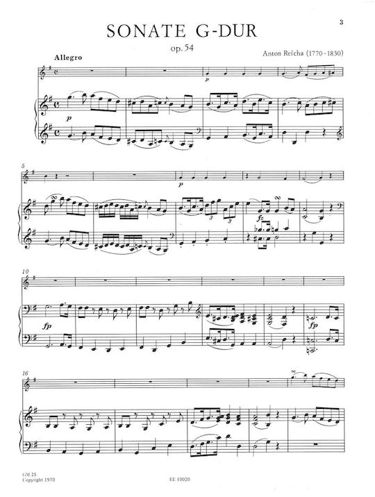 Reicha, A :: Sonate in G-dur [Sonata in G major] op. 54