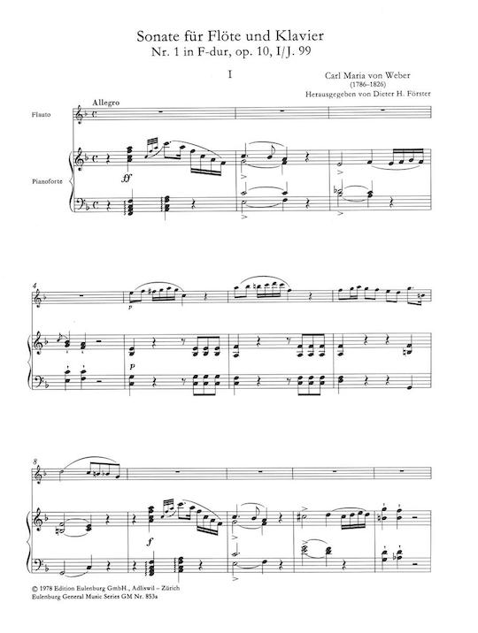 Weber, CM :: Sechs Sonaten [Six Sonatas] op. 10 - Volume I: 1-3