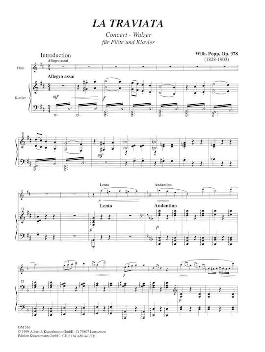 Popp, W :: La Traviata Konzert-Walzer [La Traviata Concert Waltz] op. 378