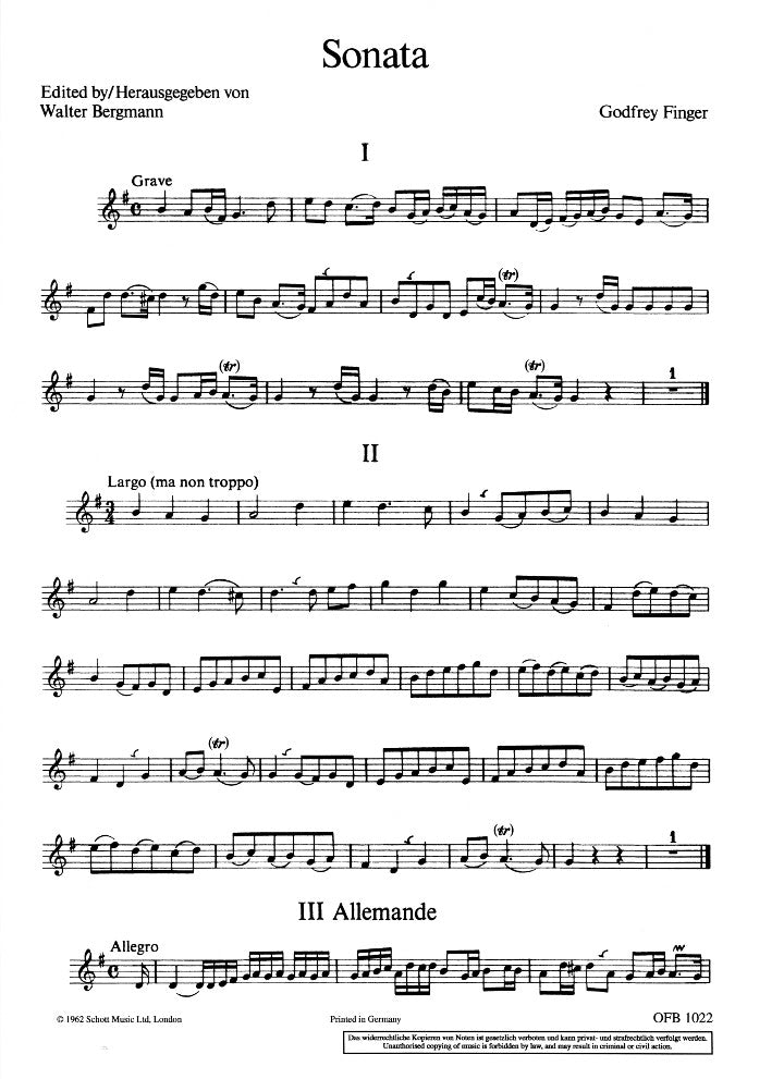 Finger, G :: Sonata