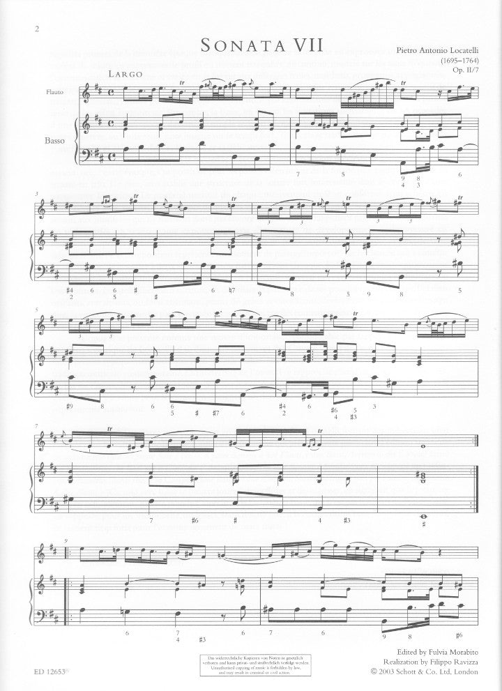 Locatelli, PA :: Dodici Sonate [Twelve Sonatas] op. 2: Volume 2 (Nos. 7-12)