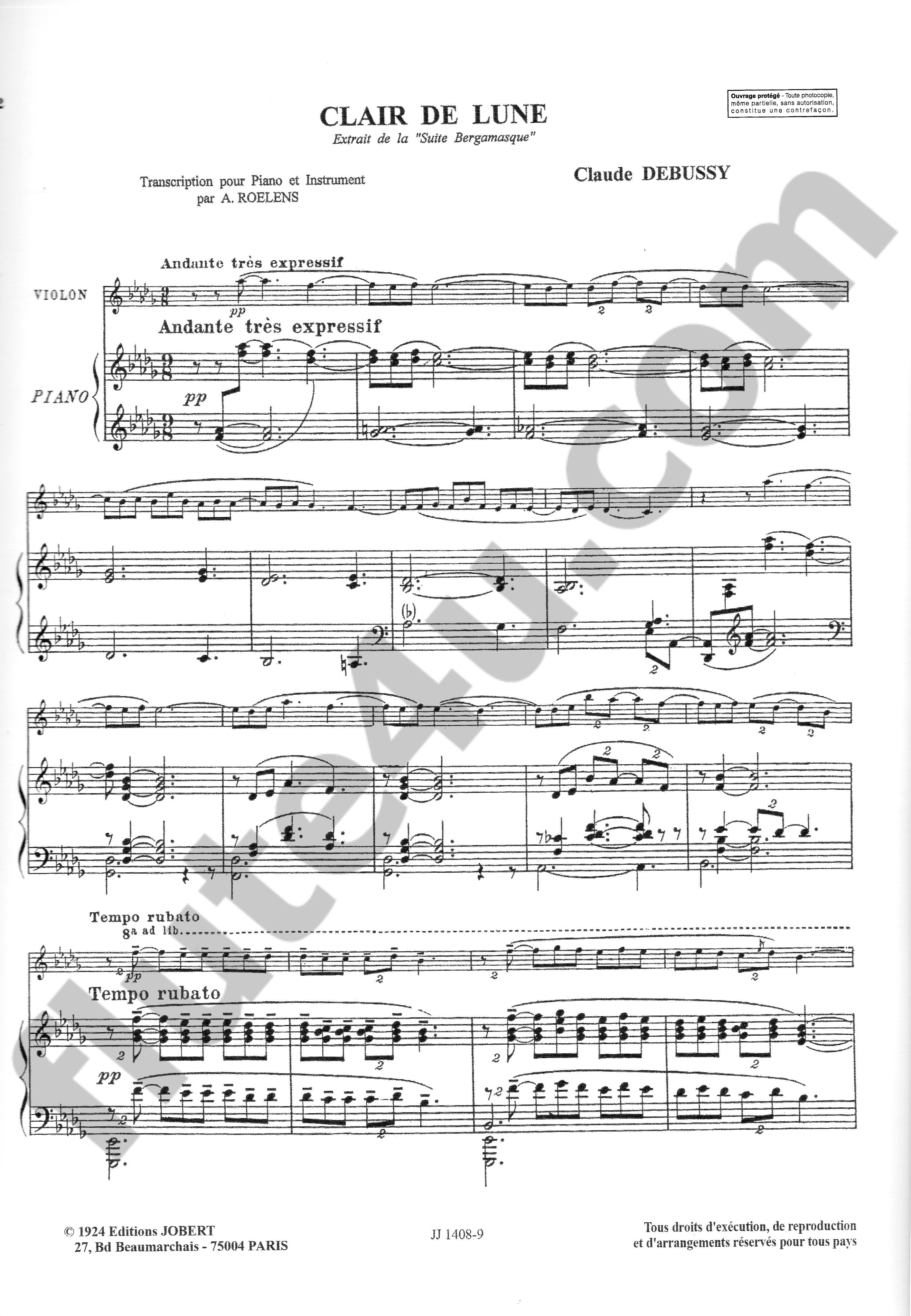 Debussy, C :: Clair de Lune
