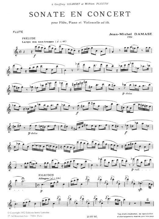 Damase, J-M :: Sonate en Concert [Sonata in Concert]