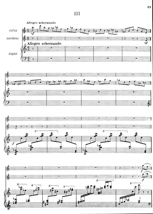 Damase, J-M :: Trio pour flute, hautbois et piano