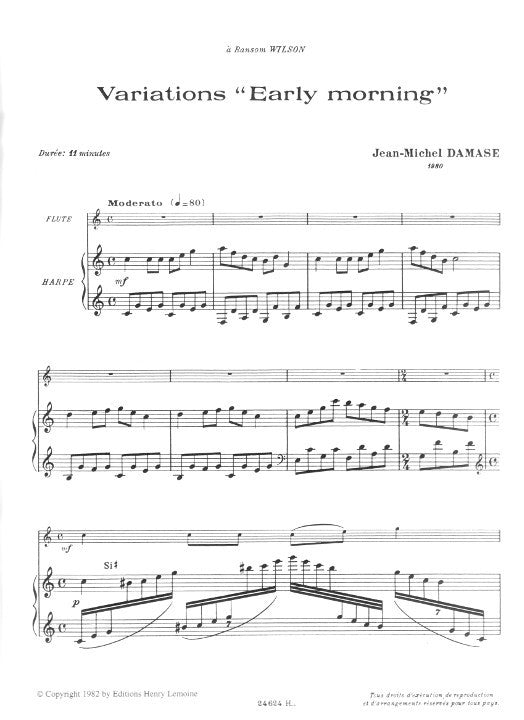 Damase, J-M :: Variations 'Early Morning'