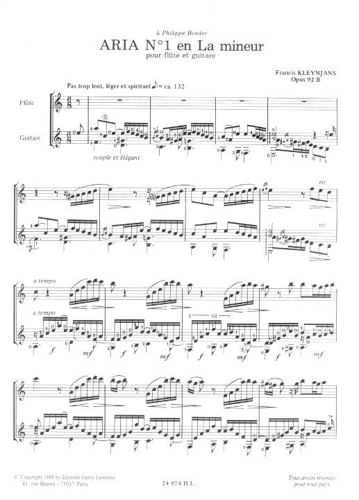 Kleynjans, F :: Deux Arias op. 92b [Two Arias op. 92b]