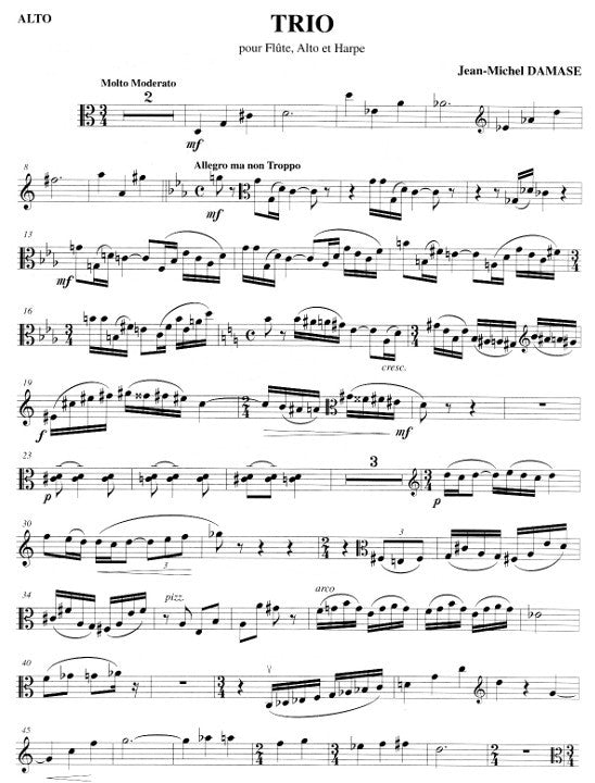 Damase, J-M :: Trio pour Flute, Alto et Harpe
