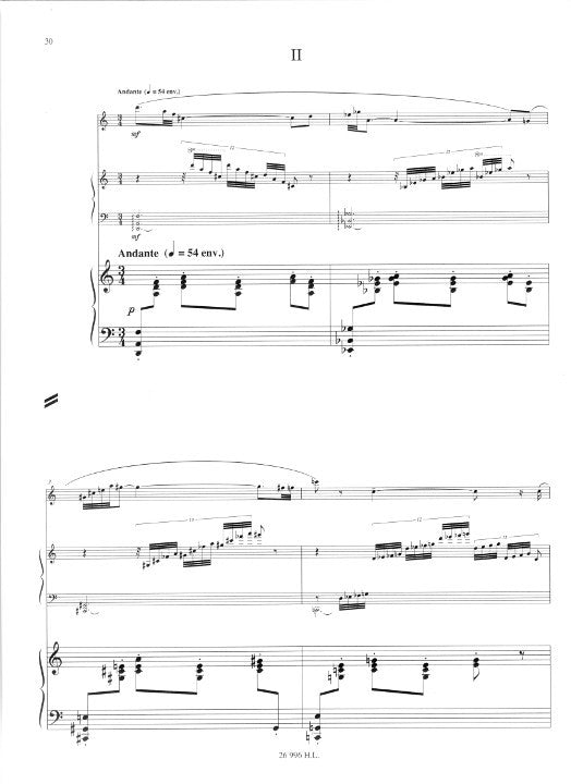 Damase, J-M :: Duo concertante pour flute, harpe et orchestre a cordes