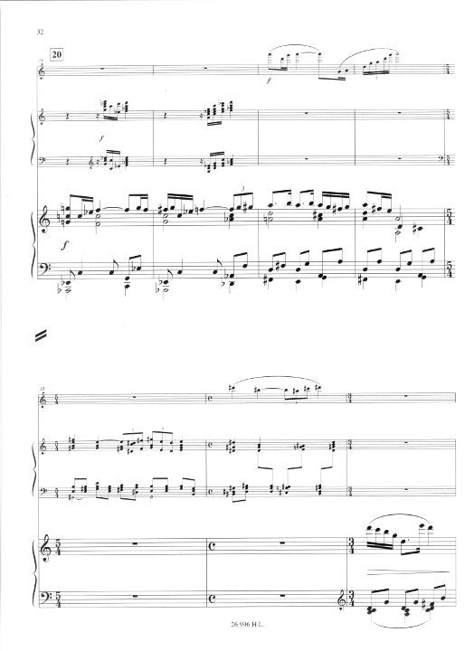 Damase, J-M :: Duo concertante pour flute, harpe et orchestre a cordes