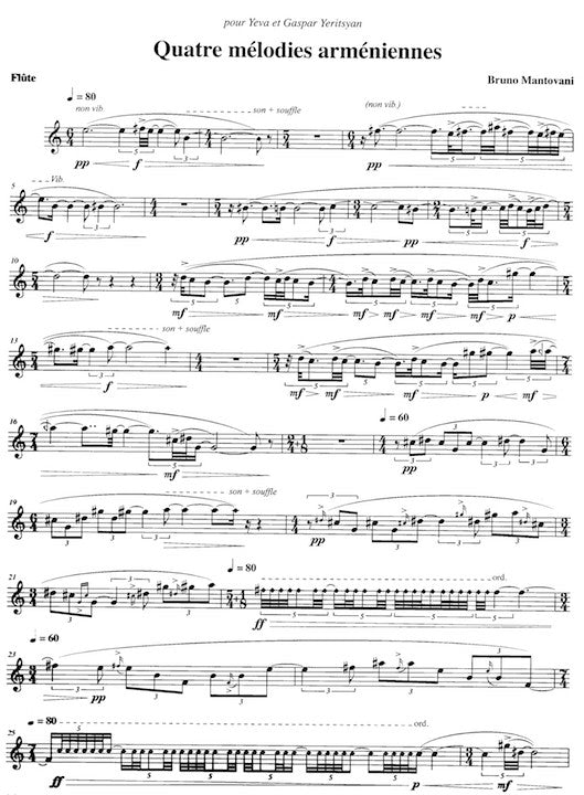 Mantovani, B :: 4 Melodies Armeniennes [4 Armenian Melodies]