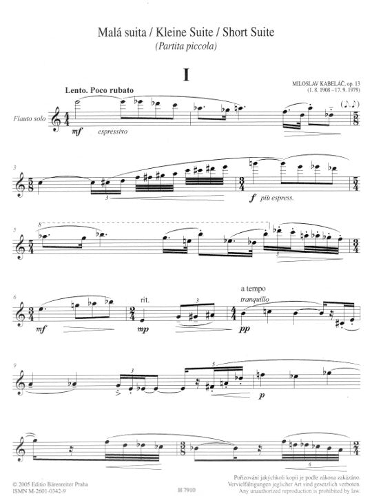 Kabelac, M :: Kompositionen fur Soloflote [Compositions for Flute Solo]