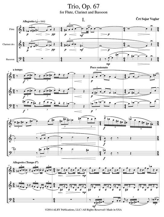 Voglar, C :: Trio, Op. 67