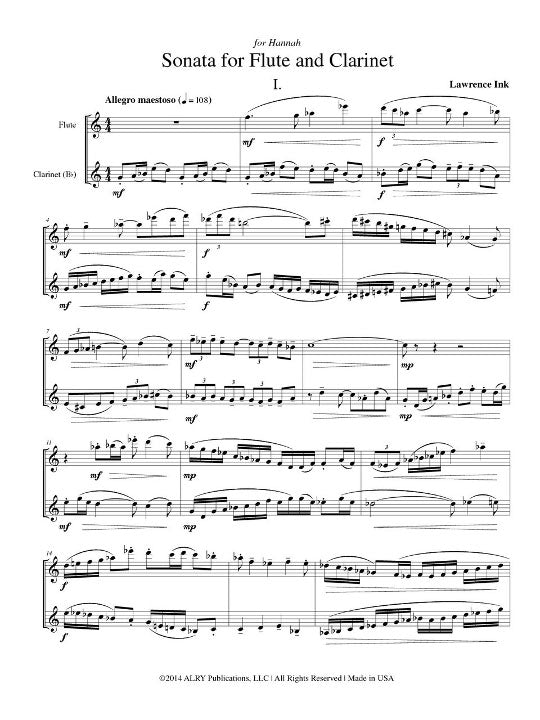 Ink, L :: Sonata for Flute and Clarinet