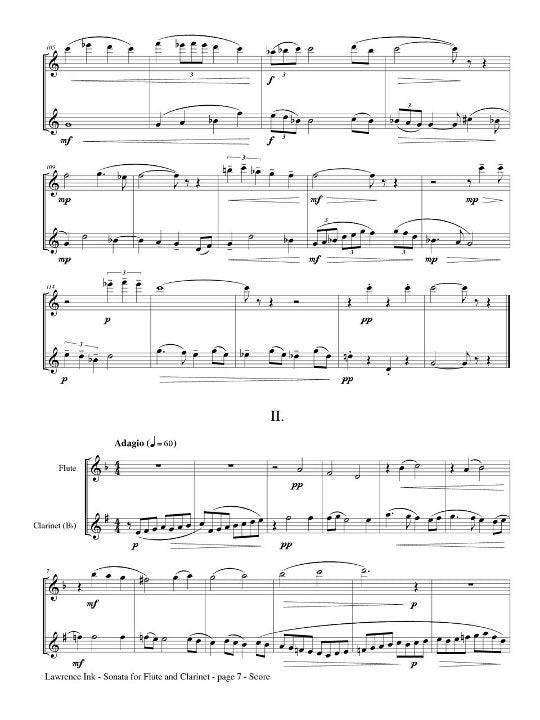 Ink, L :: Sonata for Flute and Clarinet