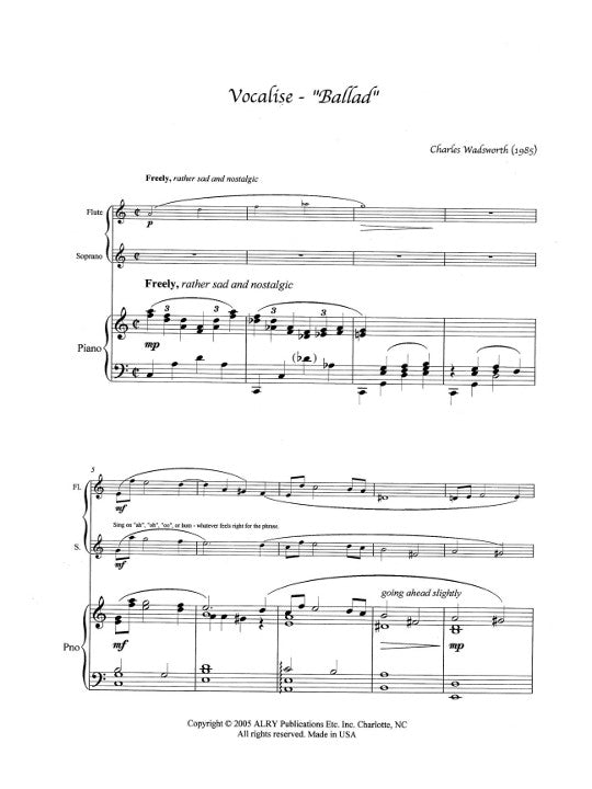 Wadsworth, C :: Spanish Steps & Vocalise