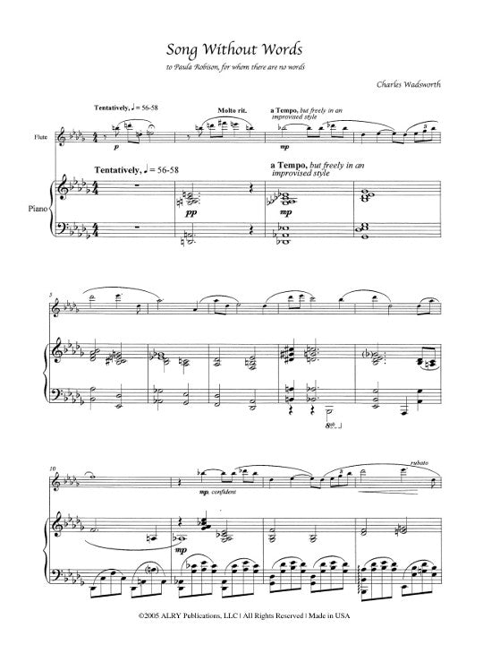 Wadsworth, C :: Song without Words