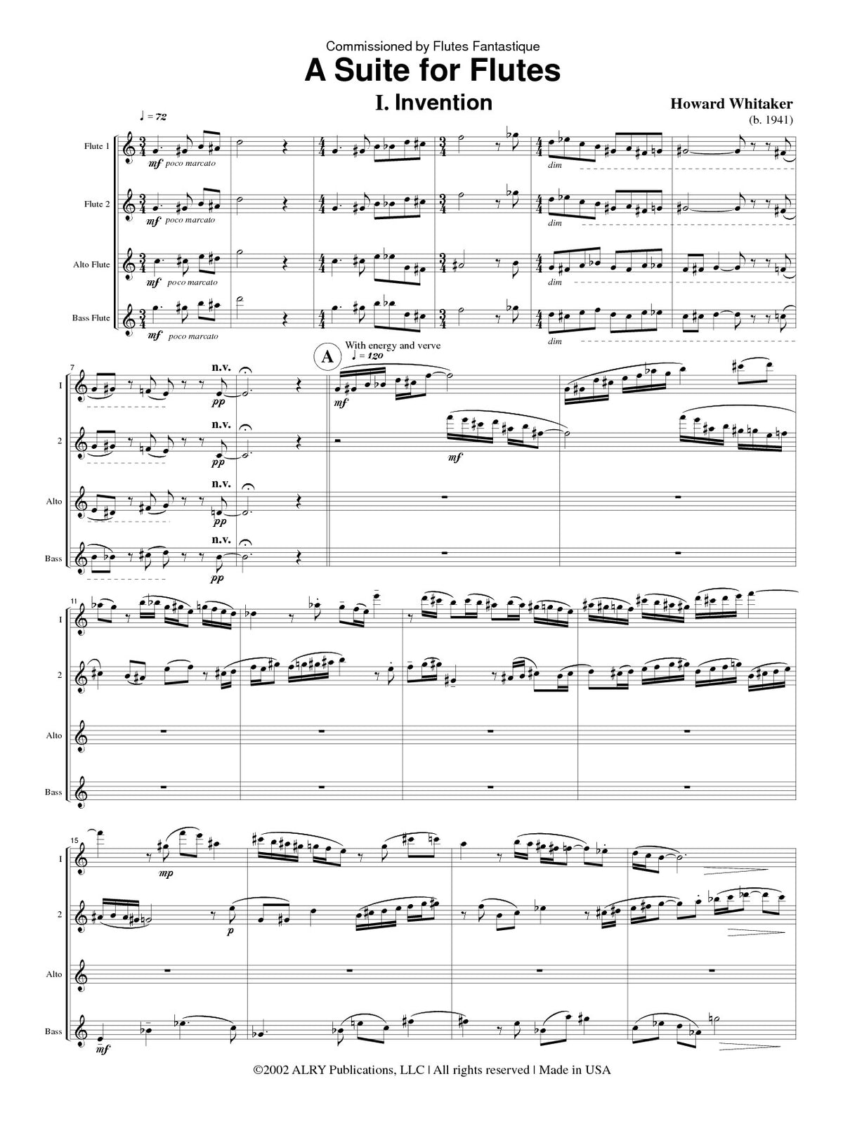 Whitaker, H :: A Suite for Flutes