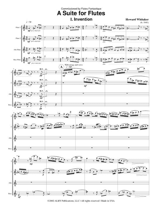 Whitaker, H :: A Suite for Flutes
