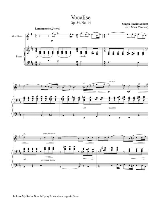 Bach, JS; Rachmaninoff, S :: In Love My Savior Now is Dying & Vocalise