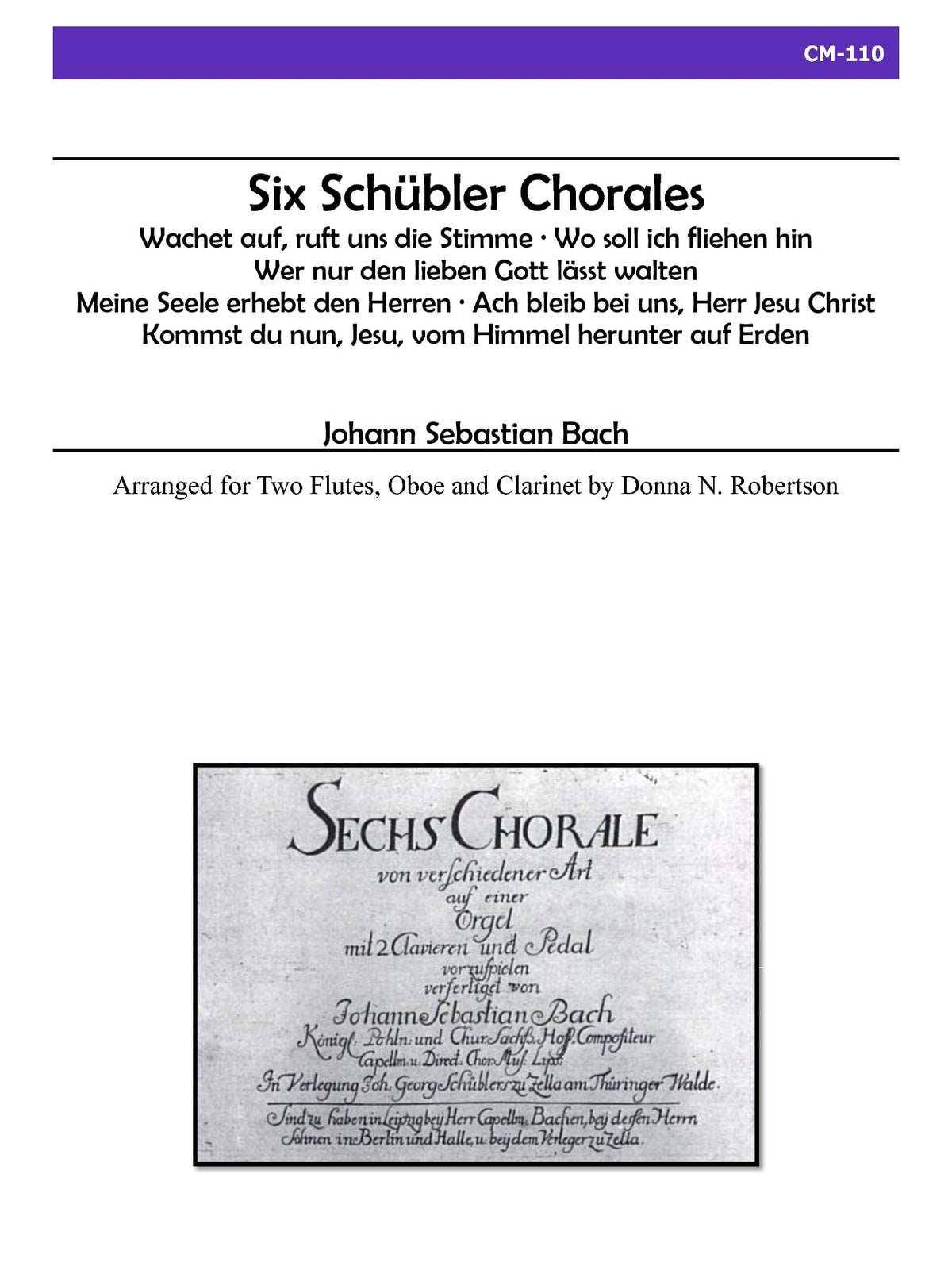 Bach, JS :: Six Schubler Chorals