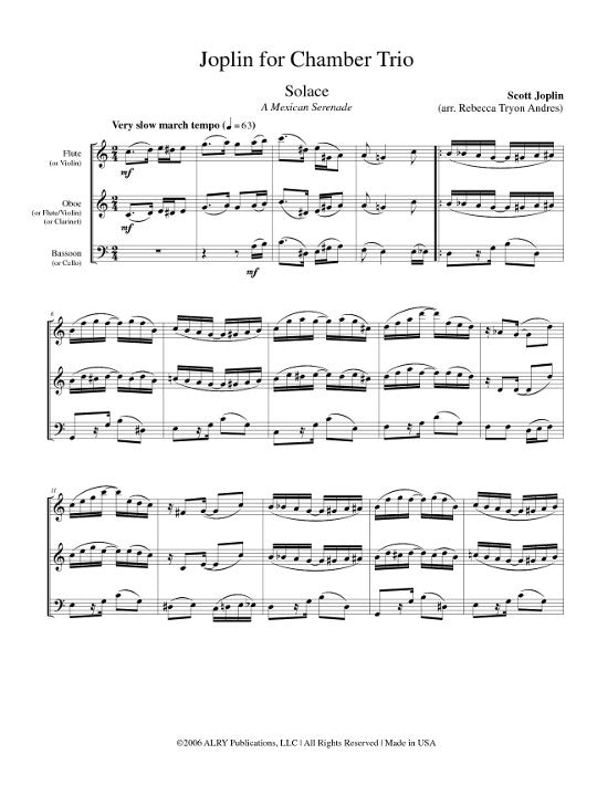 Joplin, S :: Joplin for Chamber Trio