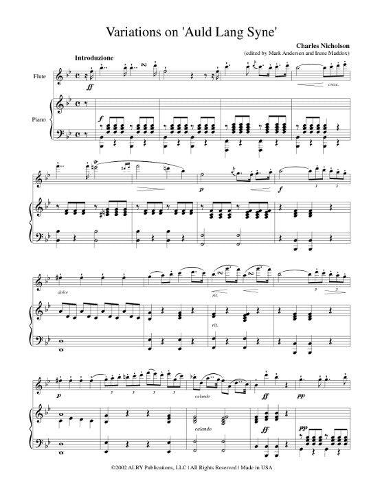 Nicholson, C :: Variations on 'Auld Lang Syne'