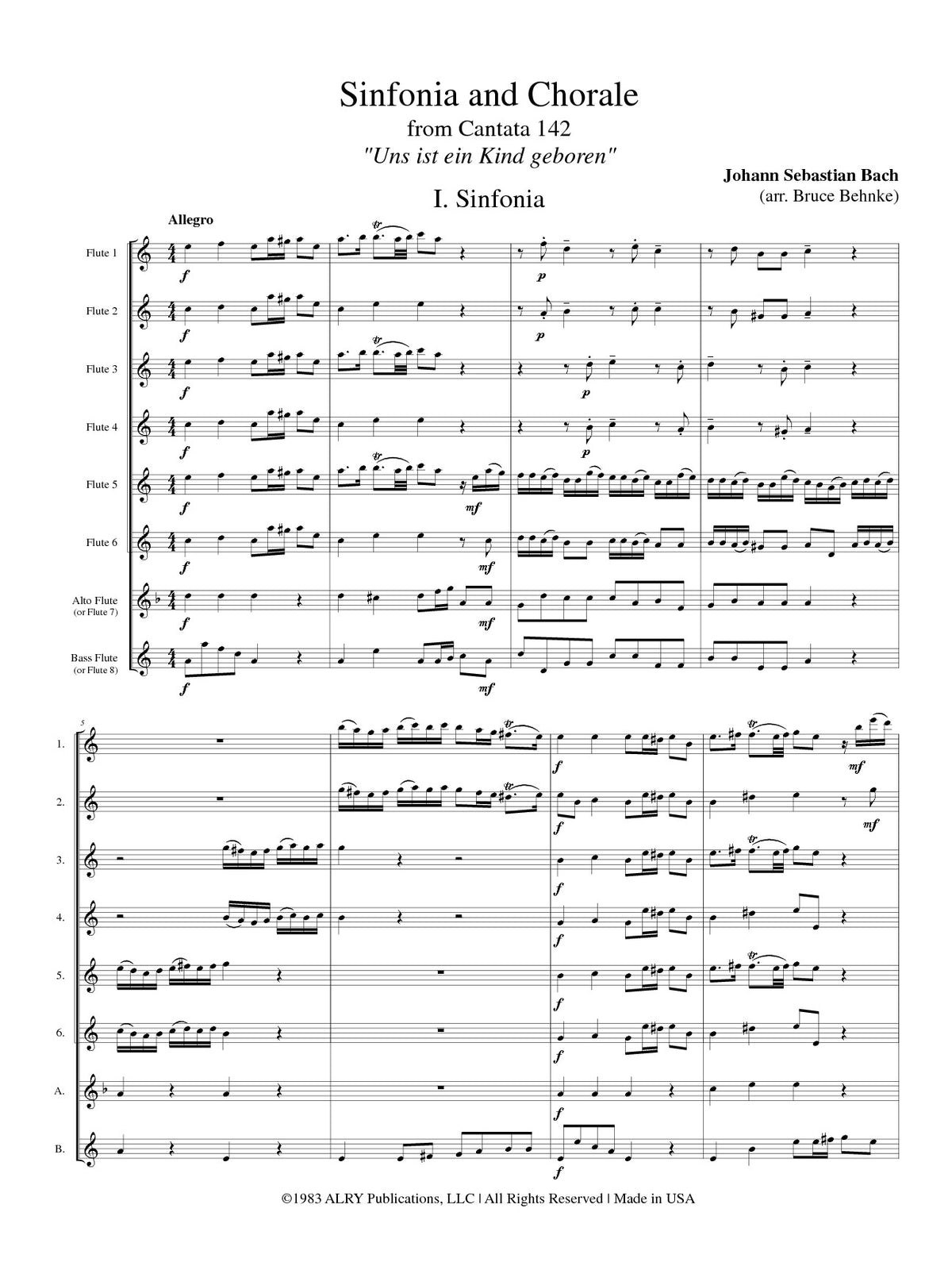 Bach, JS :: Sinfonia and Chorale from Cantata BWV 142 'Uns ist ein Kind geboren'