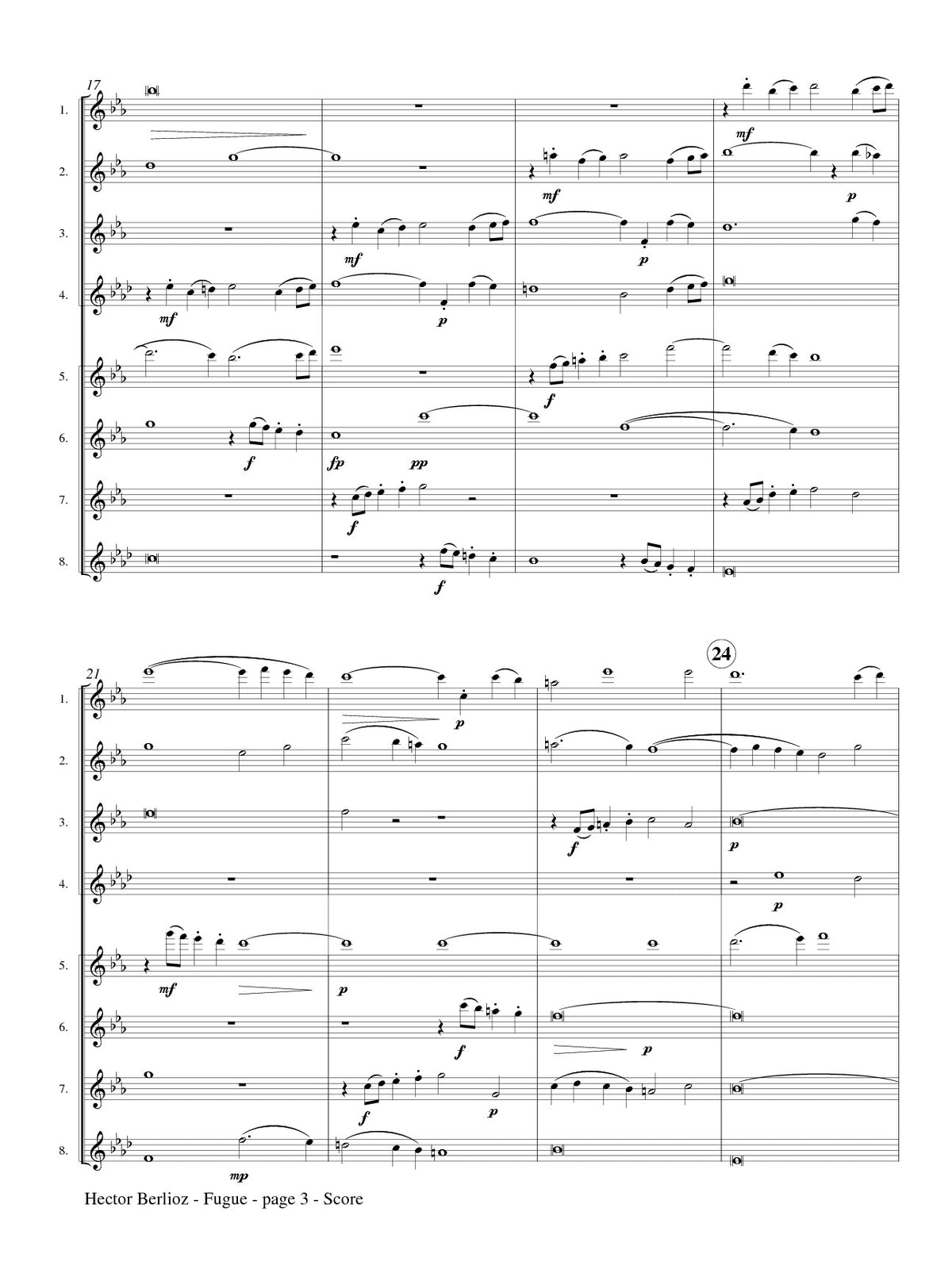 Berlioz, H :: Fugue for Two Choirs with Two Counter-Subjects
