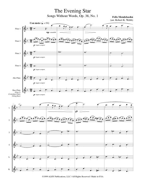Mendelssohn, F :: The Evening Star
