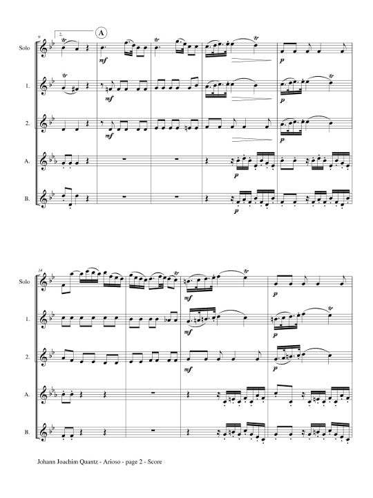 Quantz, JJ :: Arioso from Flute Concerto in G Major