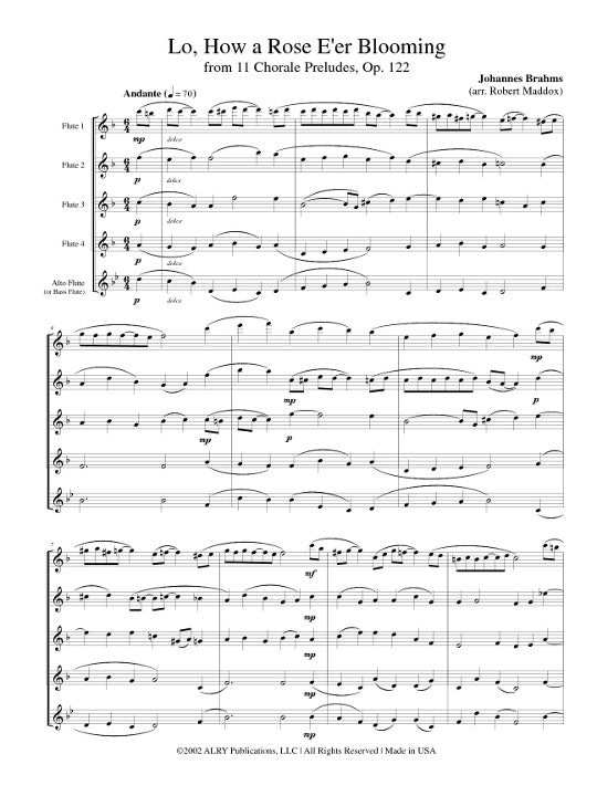 Brahms, J :: Lo, How a Rose E'er Blooming