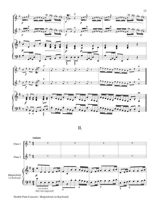 Quantz, JJ :: Double Flute Concerto in G Major QV 6:7