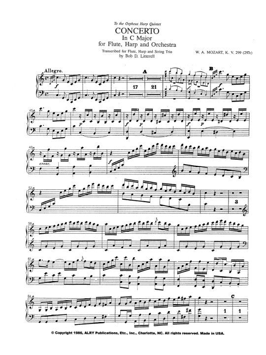 Mozart, WA :: Concerto for Flute and Harp