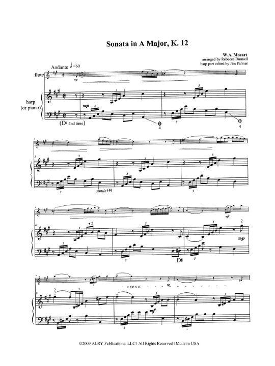 Mozart, WA :: Sonata in A Major K. 12