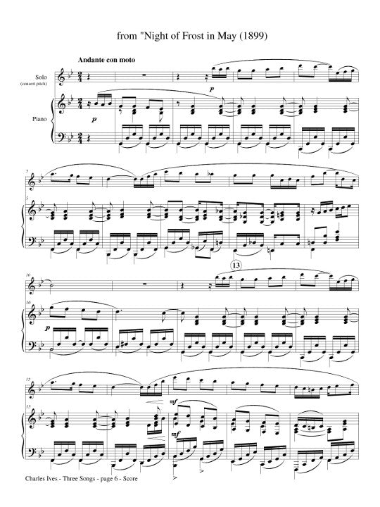 Ives, C :: Three Songs