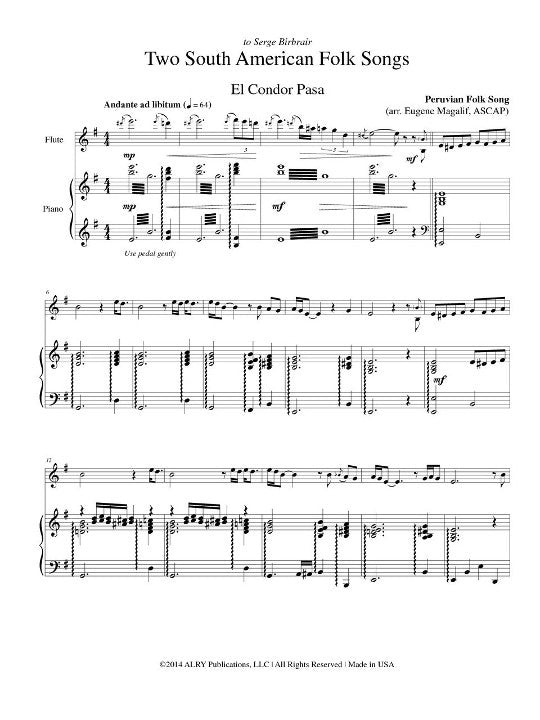 Magalif, E :: Two South American Folk Songs