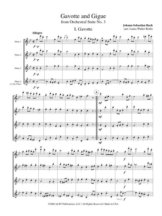 Bach, JS :: Gavotte and Gigue from Orchestral Suite No. 3