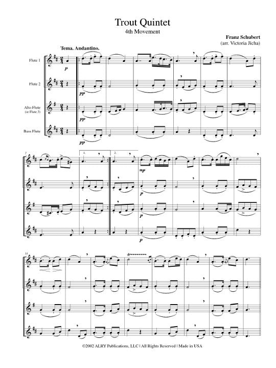 Schubert, F :: Trout Quintet: 4th Movement