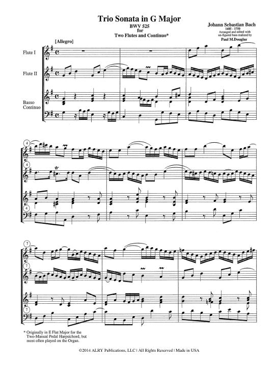 Bach, JS :: Six Trio Sonatas (BWV 525-530): Volume I