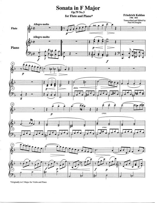 Kuhlau, F :: Sonata in F Major op. 79 No. 3