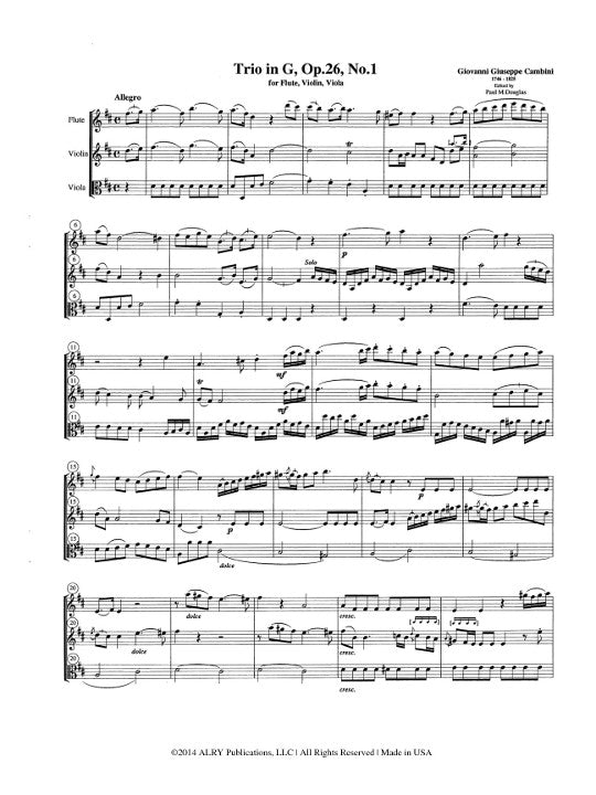 Cambini, G :: Trios op. 26 Nos. 1-3