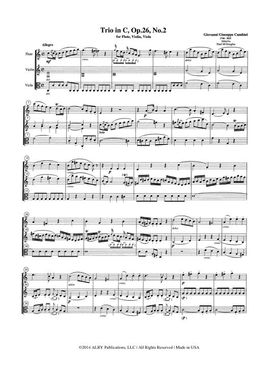 Cambini, G :: Trios op. 26 Nos. 1-3